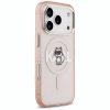 Etui Karl Lagerfeld IML Choupette Sketch Logo MagSafe do iPhone 17 Pro różowy